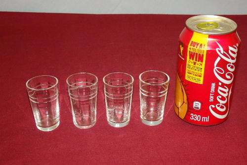 FOUR REALLY COOL HAND CUT AND HAND MADE CRYSTAL TOT/ SHOT GLASSES IN AWESOME CONDITION