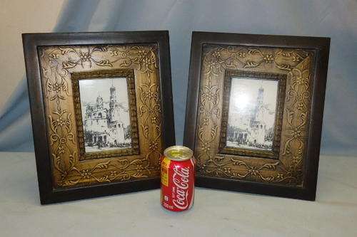 TWO EXQUISITE (LARGER) STANDING FRAME PICTURES WITH SKETCH PRINTS OF AN OLD MOSQUE? bid/frame