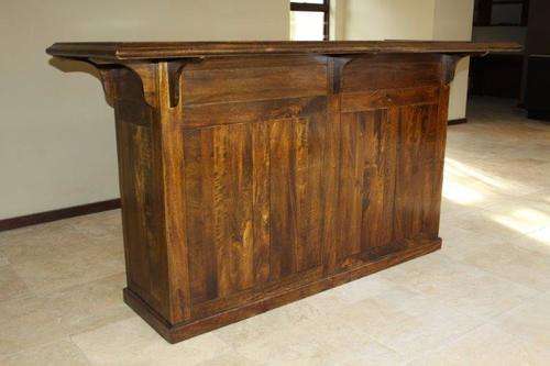 WOW! A GORGEOUS EXPENSIVE IMPORTED SOLID TEAK BAR COUNTER! PERFECT FOR AN OFFICE, PATIO OR HOME PUB!