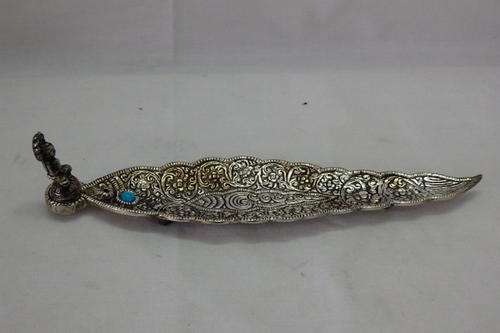 TWO AWESOME ORNATE SILVER PLATED INCENSE STICK HOLDER/ BURNER WITH ORNATE DETAILING bid/holder
