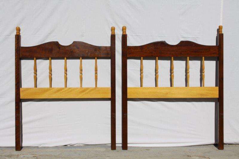TWO EXQUISITE DETAILED SOLID YELLOW WOOD & IMBUIA SINGLE BED HEADBOARDS! bid/each