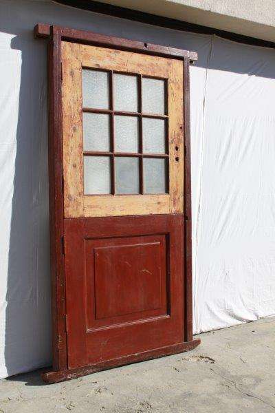 A MAGNIFICENT ANTIQUE SOLID OREGON STABLE DOOR WITH A HUGE SOLID FRAME, IN EXCELLENT CONDITION!!!