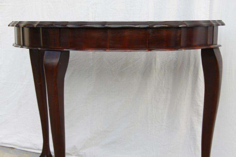 A GORGEOUS SOLID IMBUIA HALF MOON TABLE IN FANTASTIC ORIGINAL CONDITION!!!