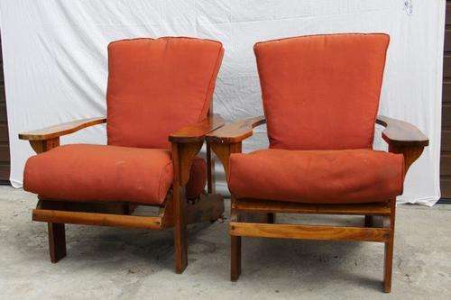 WOW! TWO STUNNING EXPENSIVE ADIRONDACK CHAIRS WITH CUSHIONS IN FANTASTIC CONDITION! bid/chair