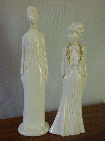 TWO GORGEOUS SPODE BONE CHINA FIGURINES, DIANA & VIRGINIA BY PAULINE SHONE. VERY ELEGANT! bid/figure