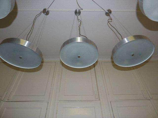 5 STUNNING TOP QUALITY LARGE ROUND LIGHT FITTINGS. STUNNING IN A MODERN HOME. Bid/light