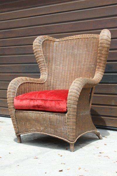 A MAGNIFICENT GORGEOUS GENUINE "WUNDERS" HIGH BACK CANE WICKER WING-BACK CHAIR IN GREAT CONDITION!
