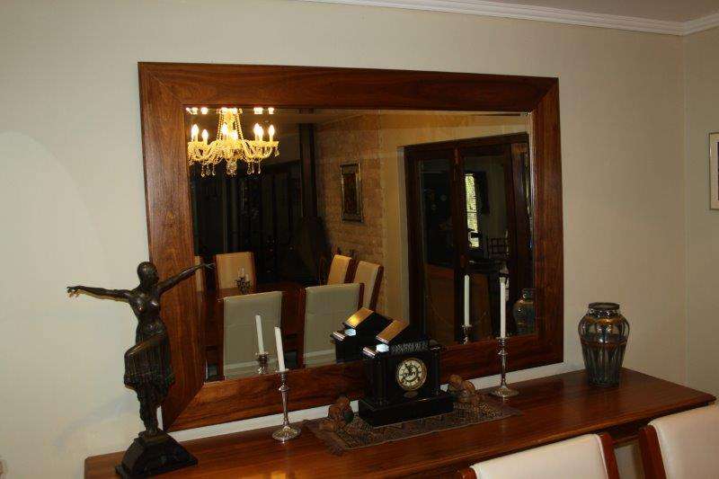 AN ABSOLUTELY MAGNIFICENT HUGE BEVELLED WALL MIRROR WITH AN EXQUISITE SOLID TEAK FRAME! SPECTACULAR!