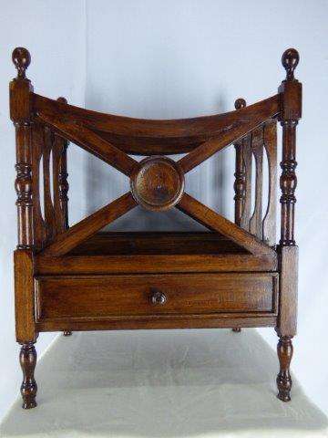 A CLASSY GORGEOUS SOLID TEAK CANTERBURY WITH A DRAW. ABSOLUTELY STUNNING!!