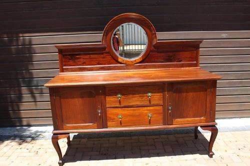 AN EXQUISITE HUGE ANTIQUE QUALITY SOLID TEAK BUFFET SERVER WITH SPECTACULAR DETAIL! c1900 - 1940