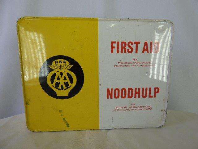 AN AWESOME SOUTH AFRICAN AA FIST AID TIN FOR YOUR COLLECTION OF OLD TINS!!