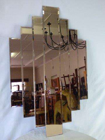ABSOLUTELY MAGNIFICENT BRONZE COLOURED GLASS WALL HANGING MIRROR, BEVELLED EDGES!! STUNNING!!