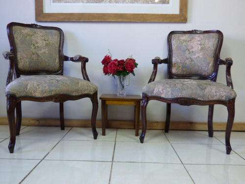 TWO BEAUTIFUL "LOUIS XV" STYLE ARM CHAIRS, LOVELY AS VISITORS, READING OR SUNROOM CHAIRS.Bid/chair