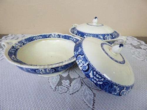 2 VERY ELEGANT ENOCH WOODS & SONS TUREENS IN THE *AQUILA* (c1960's) PATTERN. BEAUTIFUL!Bid/tureen