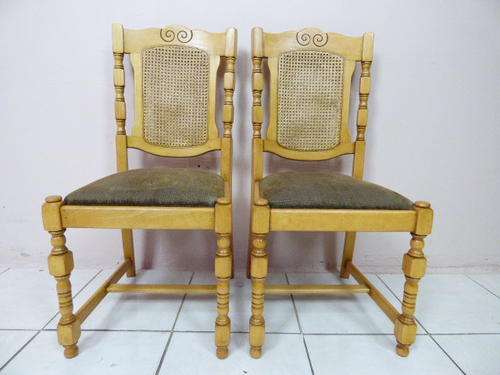 2  BEAUTIFUL YELLOW WOOD AND RATTAN CHAIRS. STUNNING WITH ANY TABLE. bid /chair