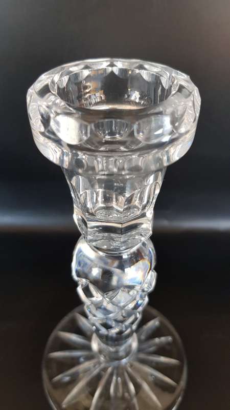 A beautiful pair of single Crystal candle holders