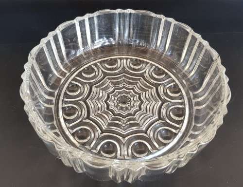 A stunning lidded glass sweets bowl