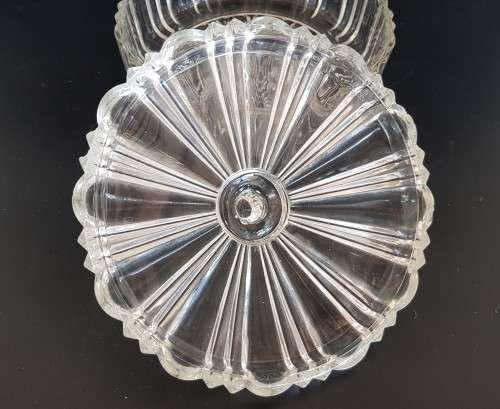 A stunning lidded glass sweets bowl