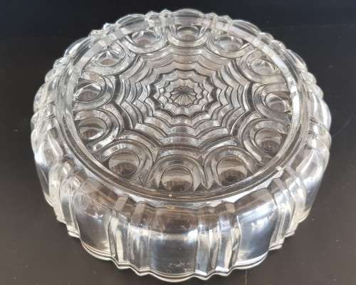 A stunning lidded glass sweets bowl