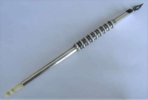 An incredible antique 1798 Allen Dominy hallmarked sterling silver dip pen. Very rare!
