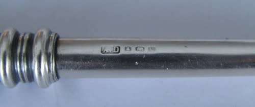An incredible antique 1798 Allen Dominy hallmarked sterling silver dip pen. Very rare!
