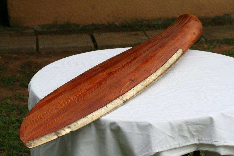 A STUNNING OLD WOOD AND BRASS PROPELLOR BLADE!!! YOU MUST SEE THIS - AMAZING CRAFTMANSHIP...