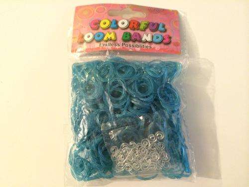 Rainbow loom bands - Clear blue glitter