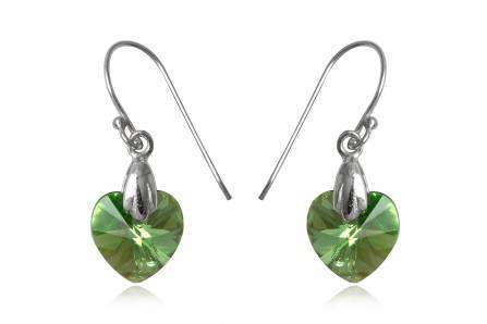 925 Silver Swarovski Peridot Earrings