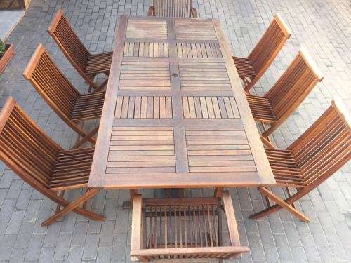 8 Seater Outdoor Teak Table & Chairs