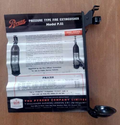 Pyrene Brass Fire Extinguisher NEW UNUSED IN BOX 1967