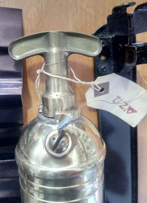 Pyrene Brass Fire Extinguisher NEW UNUSED IN BOX 1967