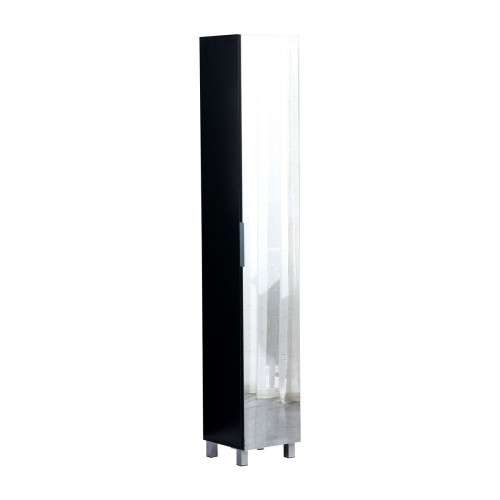 Floor Standing Mirrored Bathroom Cabinet with 6 Shelves - Mahogany