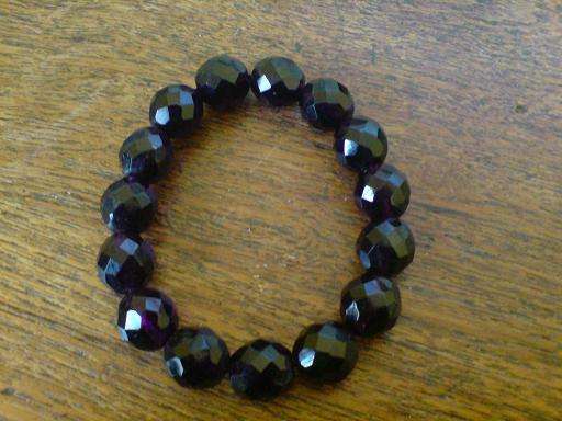 deep purple crystal stretch bracelet