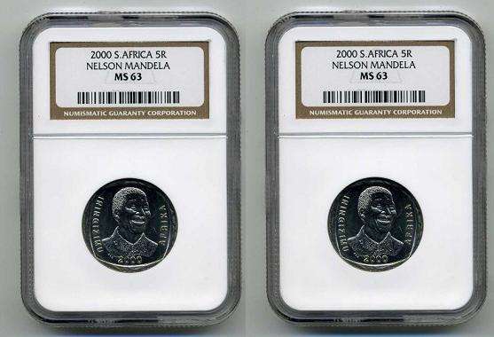 MS 63 2000 R5 MANDELA NGC X 2