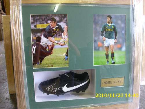 Morne Steyn Sighed & Framed Rugby Boot