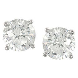 {Sterling Silver} 7mm Simulated Diamond studs