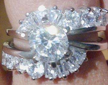 SOLID STERLING SILVER TWIN WEDDING RING SET  *FREE OVERNIGHT POSTAGE*