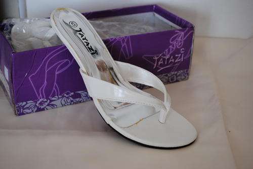 White Low Heel Casual Sandal