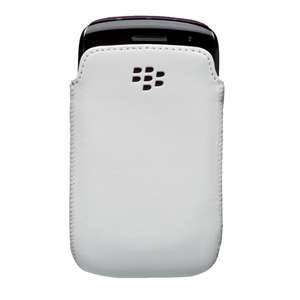 WHITE BLACKBERRY LEATHER POUCH - FOR 8520/ 9300/ 9700/ 9780