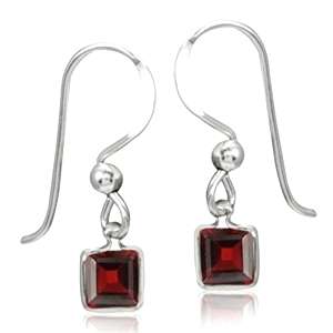 BEAUTIFUL 1.46CT GENUINE GARNET DANGLE EARRINGS