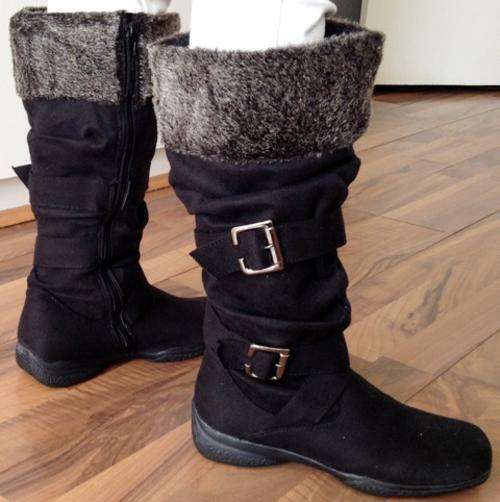 FUR TOP BUCKLE LONG BOOT