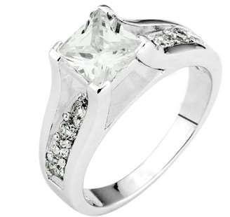 {CRAZY R1 START!} SOLID STERLING SILVER PRINCESS ENGAGEMENT RING