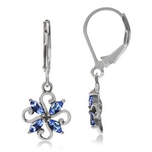 Tanzanite Flower Earrings