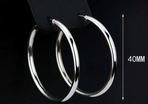 R1.00 START- 40mm Sterling Silver Hoops