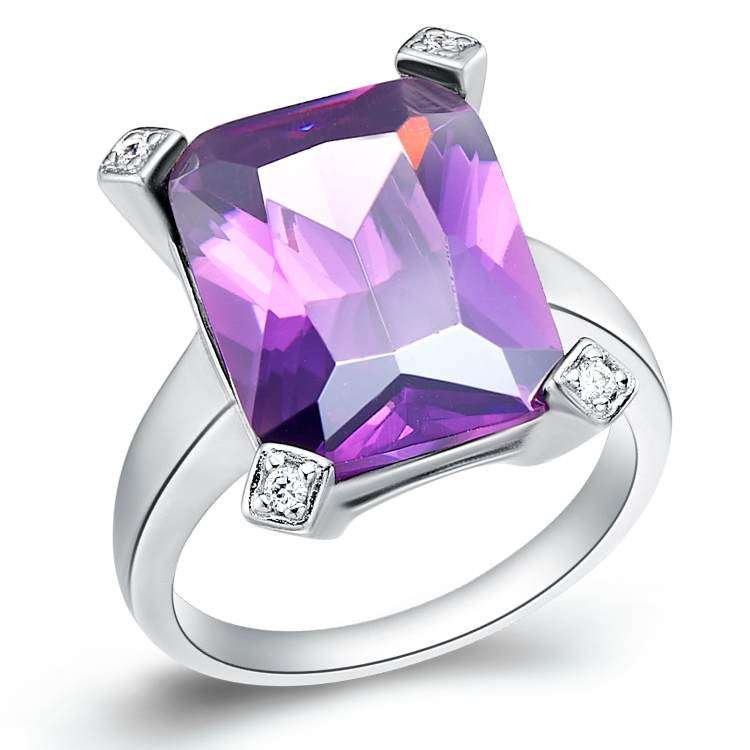 {CRAZY R1 START!} *wow!* HUGE Sparkling {925 Silver} Swarovski Crystal Ring