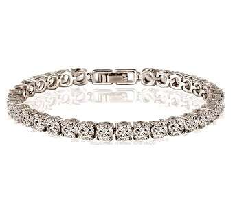 Brilliant 11 Carat Sparkling AAA Crystal and White Gold Bracelet