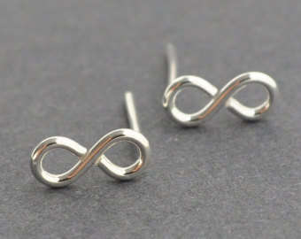 Solid Sterling Silver Infinity Studs
