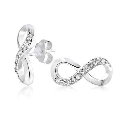 Solid Sterling Silver Infinity Studs