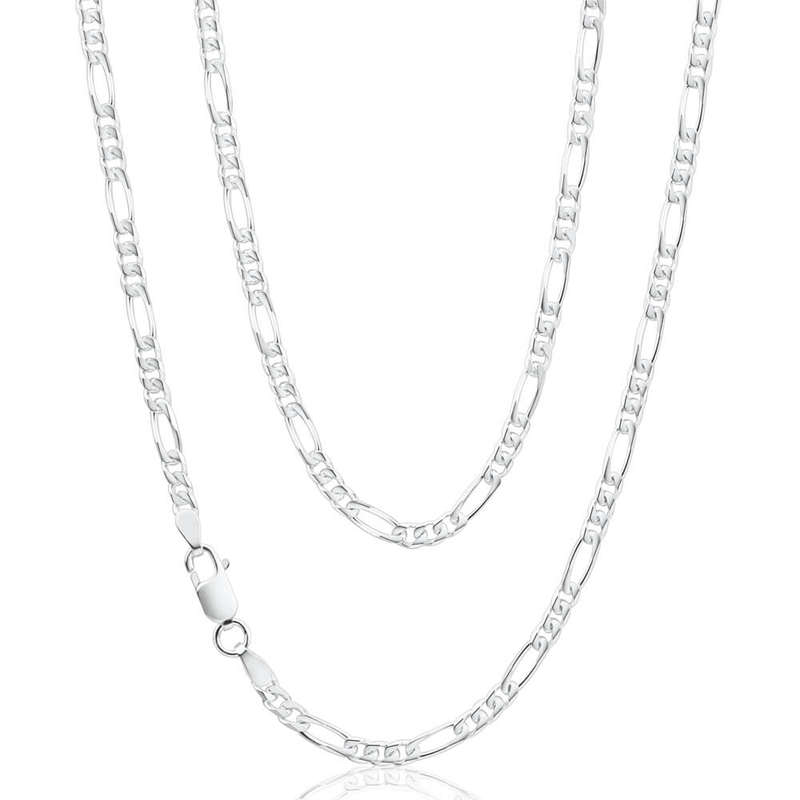 ITALY DESIGNED- Sterling Silver Figaro Chain - 14.84gr