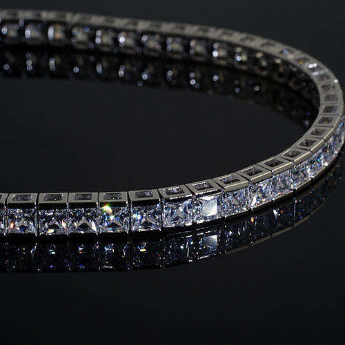 Exquisite Princess Tennis Bracelet {Solid Sterling Silver Guaranteed}